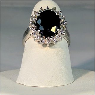 Product thumbnail: Sapphire Oval Cut with CZ on Simple Band